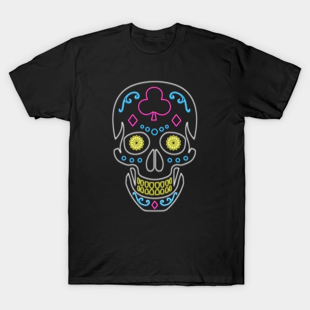 Neon Skull Dio De Los Muertos T-Shirt by superdupertees